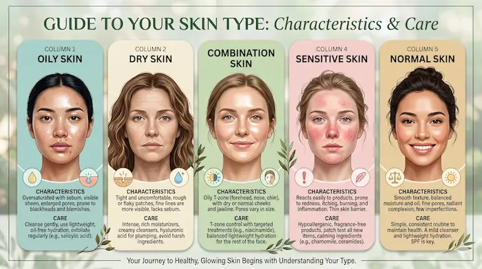 Different skin types chart