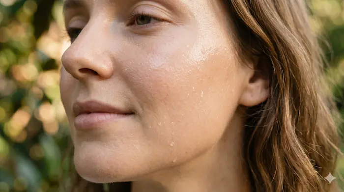 Healthy glowing skin closeup
