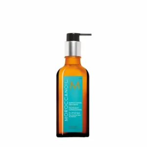 Moroccanoil Treatment Hair Oil bottle with argan oil formula for frizz control, shine, and smooth healthy hair